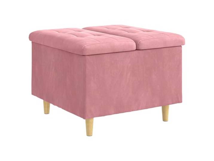 KTHLBRH Sitzsack mit Aufbewahrung, Rosa, 60 x 60 x 45 cm, Samt Verstecktes Fach, Beine aus Holz, gesteppter Bezug, Verwendung im Innenbereich, Belastung 110 kg, Montage erforderlich