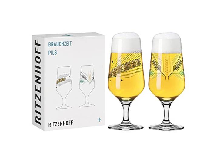 RITZENHOFF Bierglas-Set 2er - 300 ml - Made in Germany Artikelnr. 3471003, Serie Brauchzeit, 2 Biergläser 300 ml, Kristallglas, spülmaschinenfest