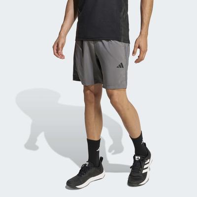 Shorts ADIDAS PERFORMANCE "WORKOUT ESSENTIALS BASE WOVEN", Herren, Gr. XL, N-Gr, grau (grau five, innenbeinlänge ca. 23 cm), Obermaterial: 100% Polyester, Hosen Shorts