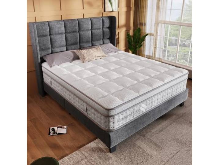 BXEYXE 7-Zonen Taschenfederkernmatratze 140x190 cm H3, 25cm Hohe Hybrid-Matratze mit Kaltschaum, Punktgenaue Unterstützung & Atmungsaktiv, Oeko-TEX, Matratze für Französisches Bett