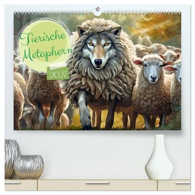 Tierische Metaphern (hochwertiger Premium Wandkalender 2027 DIN A2 quer), Kunstdruck in Hochglanz