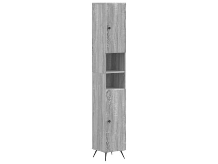 PUGYNBK Breda 3-teiliges Badezimmerschrank-Set Behandeltes Holz, wendbare Türen, kompaktes Design, offenes Regal, einfache Reinigung