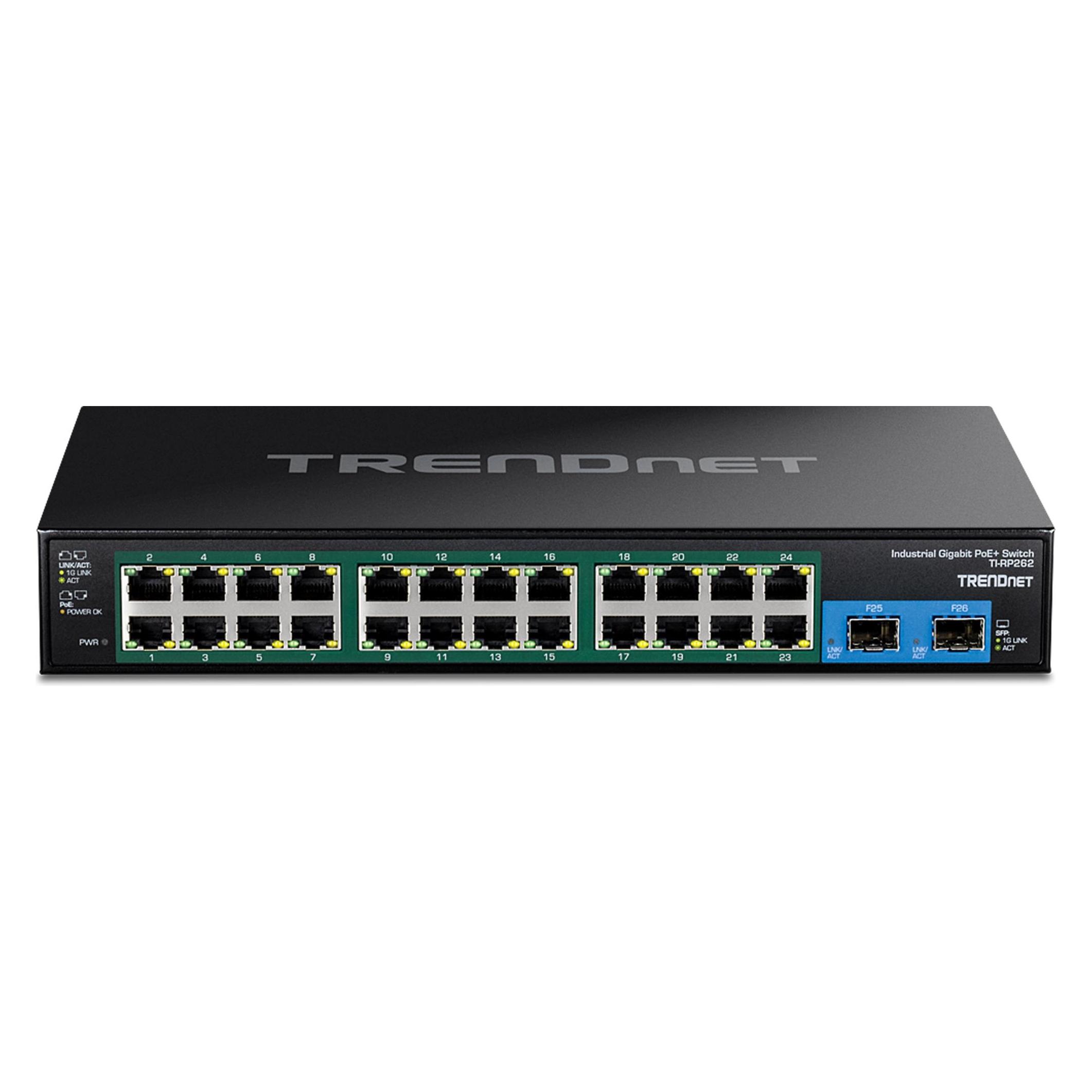 Trendnet 26-Port Hardened Industrial Gigabit Poe Rackmount Switch (26 Ports) (TI-RP262)