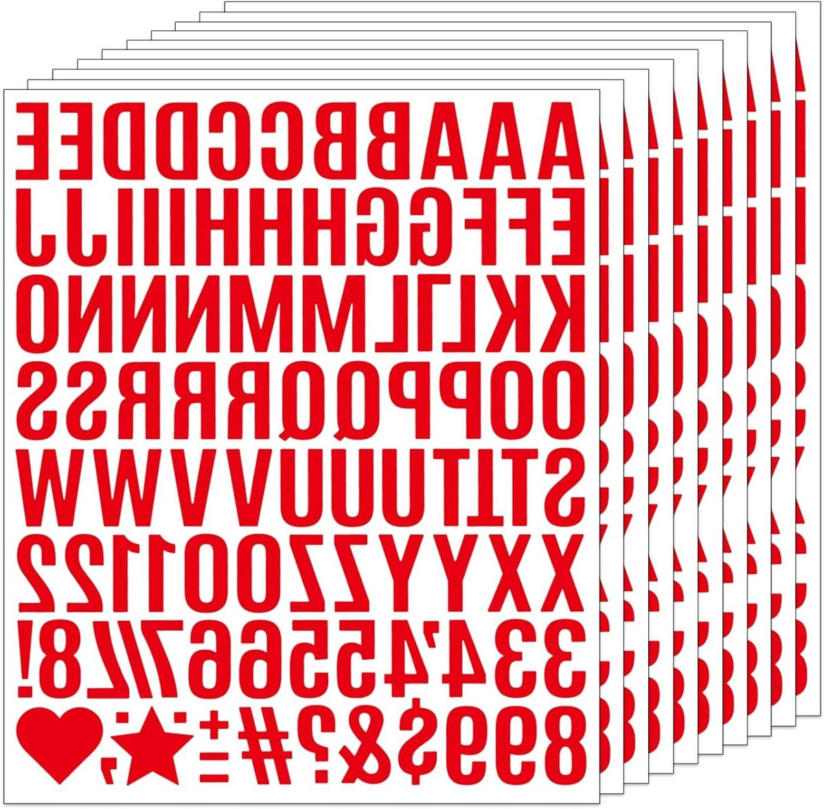 980 Stuks Zelfklevende Letterstickers en Cijfers, 10 Vel Weerbestendige Stickers voor Decoratie en Scrapbooking