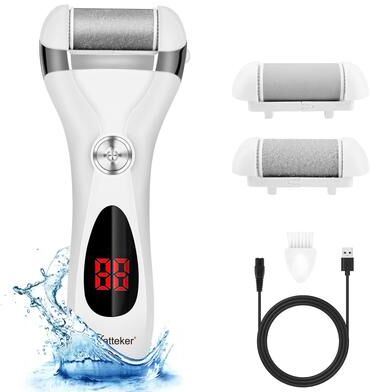Uplift Treasures Hatteker Rechargeable Electric Foot File Callus Remover Kit white