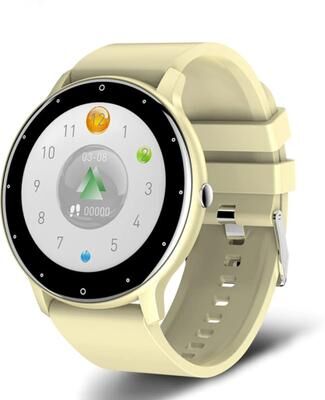 Clever Finds Smart Watch For Men Full Touch Fitness Tracker With Bluetooth Waterproof Sports Monitoring gold