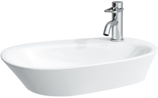 LAUFEN Palomba Waschtisch-Schale 8168034001041 60 x 40 cm, mit Überlauf, mit Hahnloch, weiß