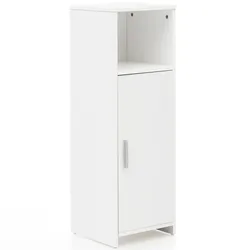 BADSCHRANK Weiß 30x95,5x30 cm aus Melamin mit kratzfester Oberfläche