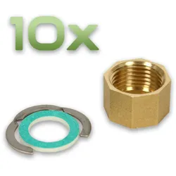 10x Solarverschraubung Edelstahl Wellrohr (Ausführung: für ein DN 12 Rohr - 1/2'' Mutter)