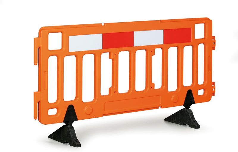 B2B Partner Mobile Kunststoffsperre, orange mit reflektierenden Elementen, Länge 1900 mm