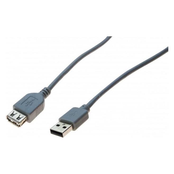 Exertis Connect USB 2.0 Verlängerungskabel, USB St. A / USB Bu. A, 3.0 m, grau USB-Kabel für Standardanwendungen (3 m, USB 2.0) (532509)