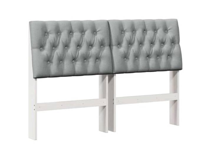 KTHLBRH Gepolstertes Kopfteil hellgrau 140 cm Kiefer massiv Modernes rechteckiges Design, fleckiger Stoff, Rückseite veredelt, pflegeleicht, vielseitig einsetzbar