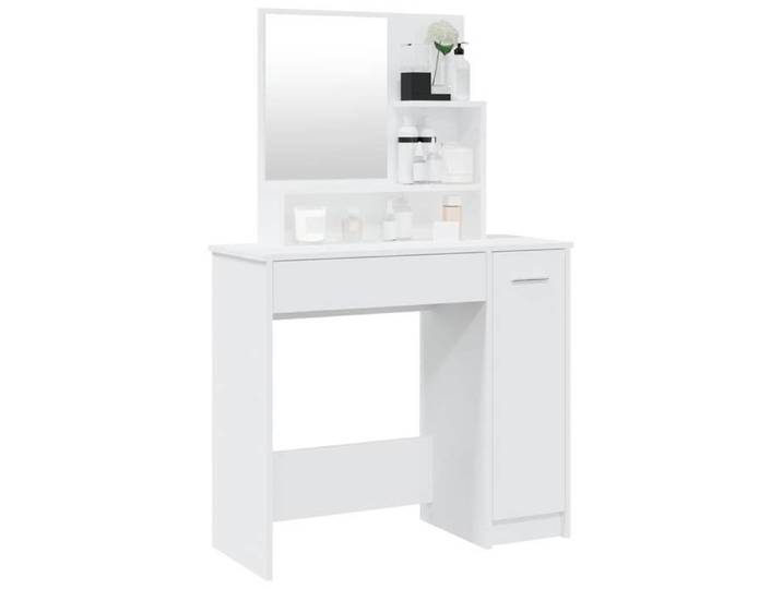 Magnifique Coiffeuse avec miroir blanc 86 5x35x136 cm - design polyvalent - pour maison - Blanc 28.98 kg 2026_657243