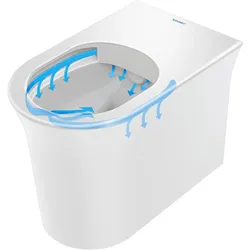 Duravit White Tulip Stand-WC, spülrandlos, Abgang waagerecht, 580 mm, 2001090000, Farbe: Weiß