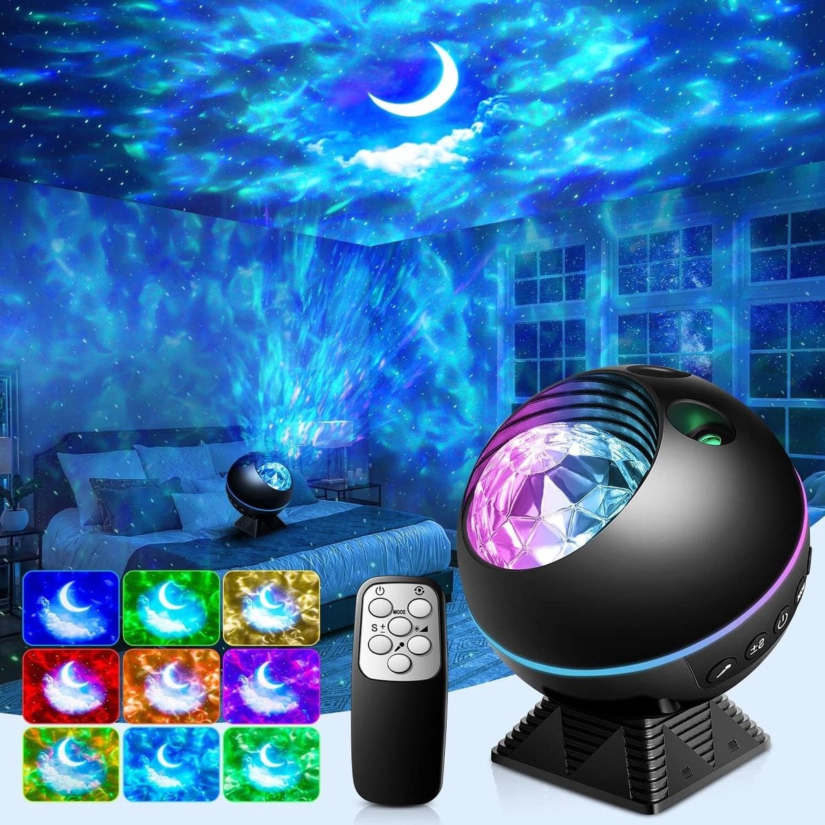 Magische Sterrenprojector voor Kinderen - 3-in-1 Maansfeer Nachtlamp en Planetarium met Afstandsbediening