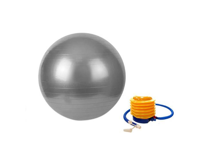 Gymnastikball 65 cm grau mit Pumpe