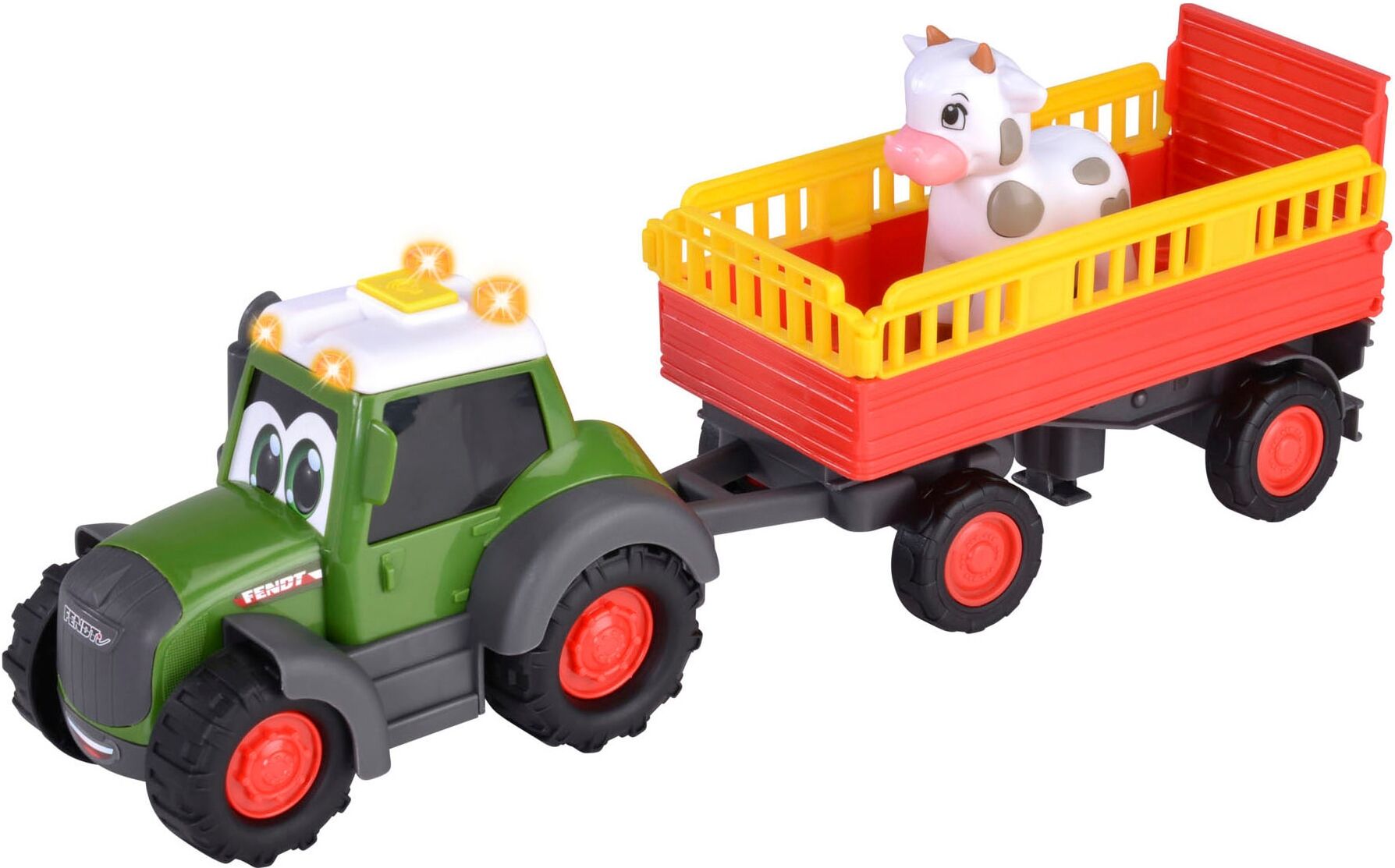 Spielzeug-Traktor ABC "ABC Fendti Animal Trailer", grün, Spielzeugfahrzeuge, KinderT:30cm, Kunststoff, Spielzeug-Traktor, mit Licht und Sound, T:30cm