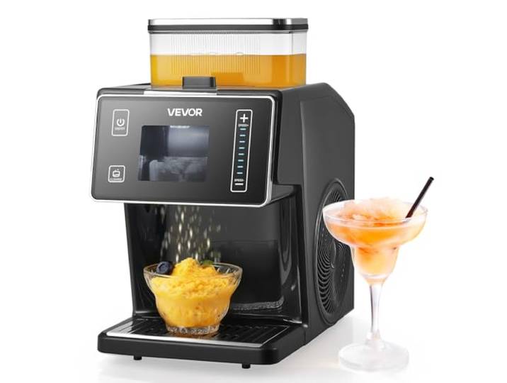 VEVOR Schneeflocken-Eismaschine, 20 kg/Tag Eis-Rasiermaschine, Eisrasierer mit Edelstahlklinge, elektrischer Bingsu-Maschine mit 0,8 L Tank, 90-s-Schnellkühlung, für Zuhause kleine Veranstaltung