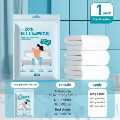 Uplift Picks Disposable Travel Bedding Set Thickened Bed Sheet Duvet Cover And Pillowcases 1 Bag