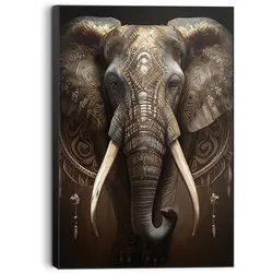 Bild DECORATED ELEPHANT (BHT 60x90x3 cm) - bunt - BHT 60x90x3 cm