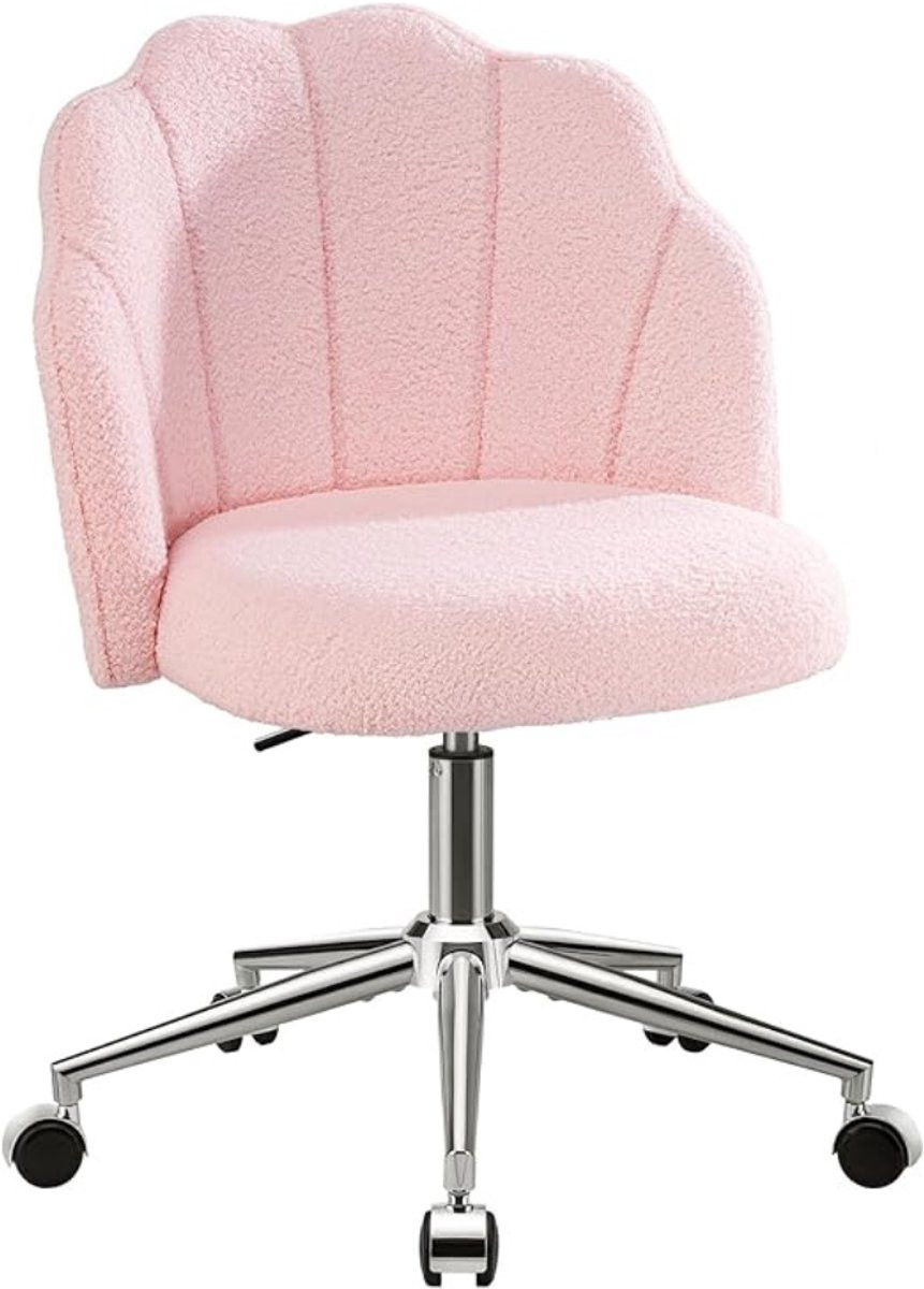 Verte Makeup Chair - Verstelbare Make-upstoel met wieltjes en 360 graden draaibaar - Roze