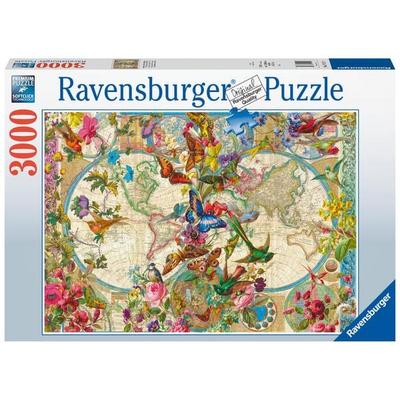 Puzzle Ravensburger Weltkarte mit Schmetterlingen 3000 Teile