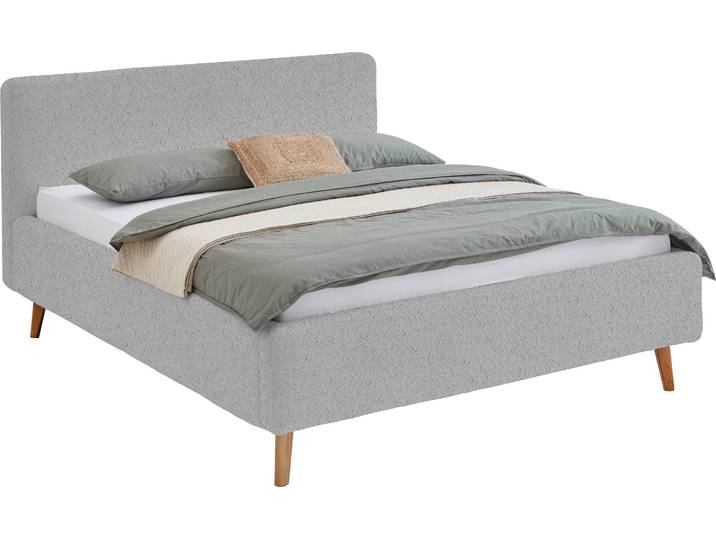 Polsterbett MEISE.MÖBEL Mattis , grau, B:181cm H:105cm L:218cm, Bezug Bett: Teddy (100% Polyester), Betten, Polsterbett, Topseller, wahlweise mit Bettkasten
