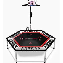 Sportstech Fitness Trampolin HTX100, mit Faltfunktion, bodenschonende & gummierte Standfüße, Höhenverstellbare Griffe, Praktische Handyhalterung