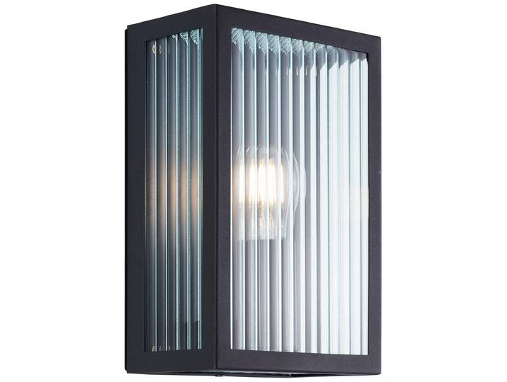Brilliant 40925/06 Getta Applique murale extérieure métal/verre noir Convient pour une ampoule standard