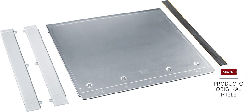Accesorio encimera - Miele UBSW1/G, Kit base para la segura de lavadoras W1 con panel recto, Inox