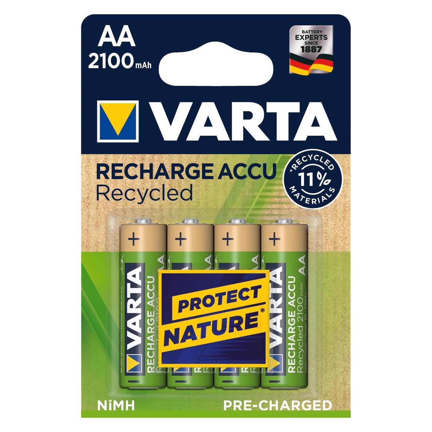 Varta Recharge Accu Recycled (4 Stk., AA, 2100 mAh) (56816101404)