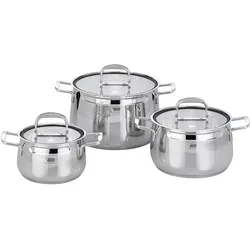 ELO Stahlwaren Topfsets, Pfannenset + Topfset, Silber
