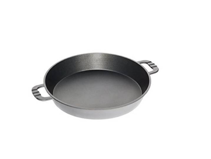 AMT Gastroguss Großraumpfanne/Grillpfanne für Garten und Profibereich, Ø 50 cm, 7 cm hoch, ohne Mittelsteg, nicht induktionsgeeignet, Lotan® Antihaft-Veredelung, Gusspfanne (Aluguss), AMZN-750