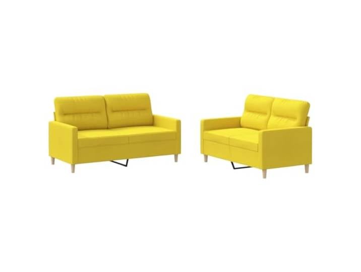 Todiikf 2-TLG. Sofagarnitur mit Kissen Hellgelb Stoff 2-Sitzer Sofa Set Gemütliches Polstermöbel-Set für Wohnzimmer und Büro. Inklusive 4 Kissen und weicher Schaumstoff-Polsterung für Komfort.