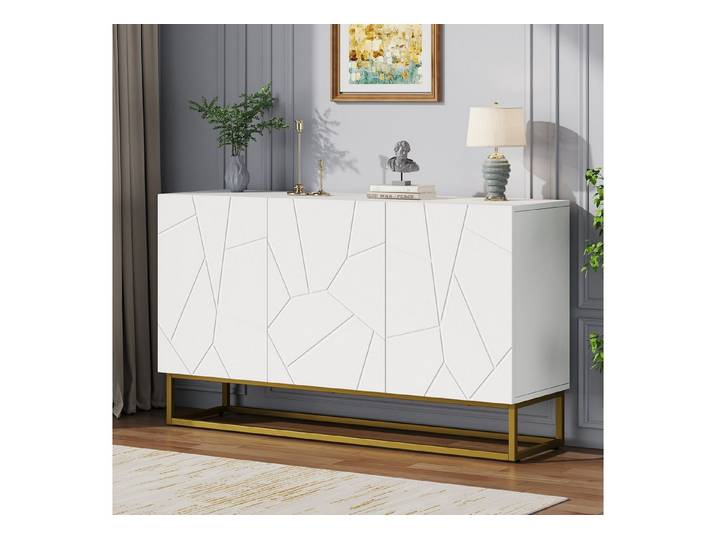 IDEASY Sideboard Moderner Buffetschrank mit 4 Fächern, 130cm