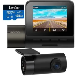 70mai Wideorejestrator A200 HDR + kamera tylna RC11 + karta Lexar 128GB (Full HD), Dashcam, Schwarz