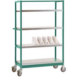 Manuflex TV3121.0001 TV3121.0001 Etagenwagen höhenverstellbar Stahl pulverbeschichtet Grau, Grün