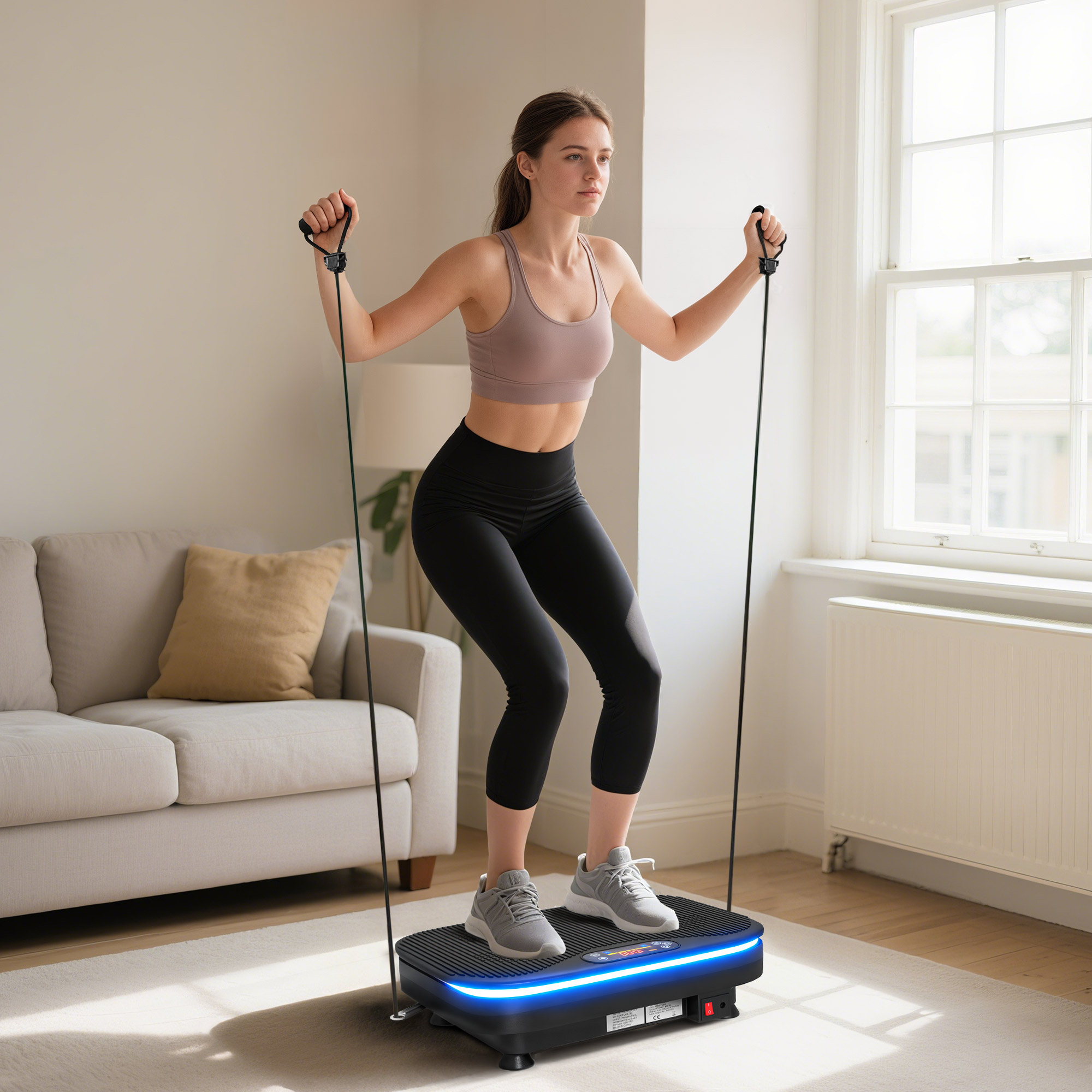 Sportnow Piastra vibrante per esercizi fitness, funzione Bluetooth, telecomando, 99 livelli di velocità, plastica, acciaio, nero   Aosom Italy