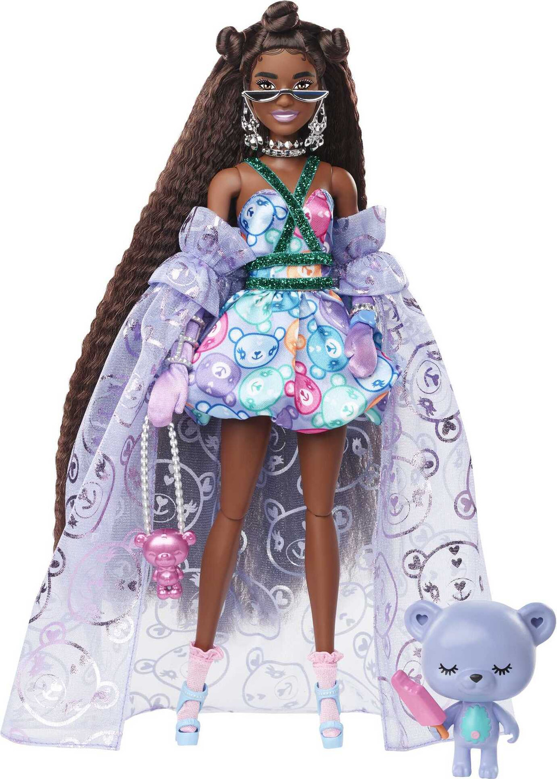 Mattel Barbie Extra Chic HHN13 pop met teddyprintjurk