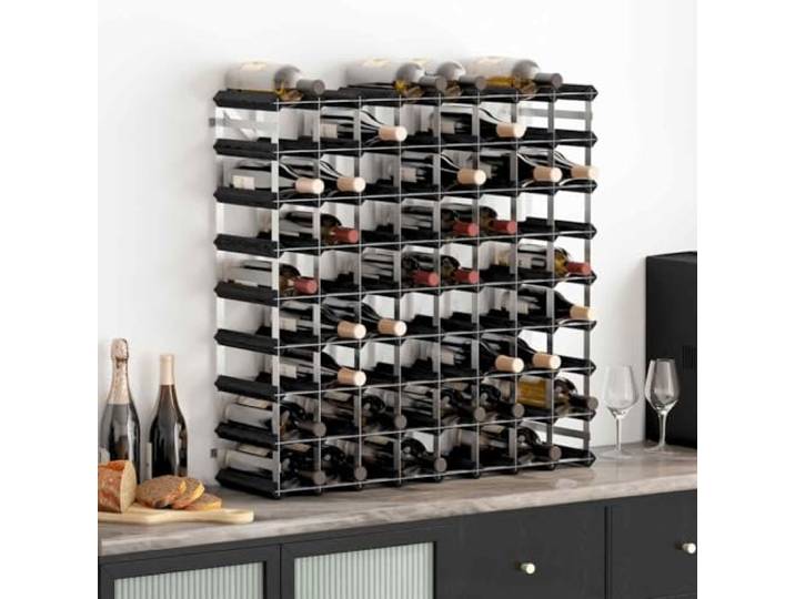HBBMGYD Weinregal für 72 Flaschen, Kiefernholz, massiv Verzinkter Stahl, rustikales Design, stabil und langlebig, ideal für Innendekoration