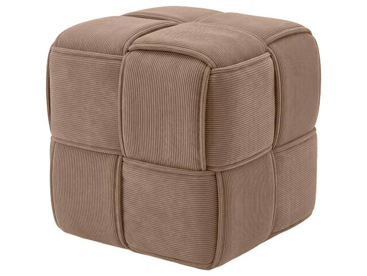 CLP Sitzwürfel eckig 40/40/40 cm Cord Taupe, Kunststoff, Rechteckig, 40x40x40 cm, Wohnzimmer, Sessel, Hocker, Sitzwürfel