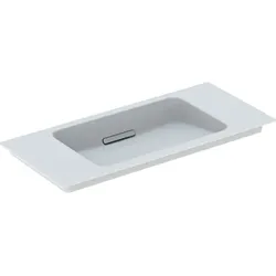 Schrankwaschtisch „One“ mit horizontalem Ablauf 90 × 40 cm in weiß matt mit KeraTect®