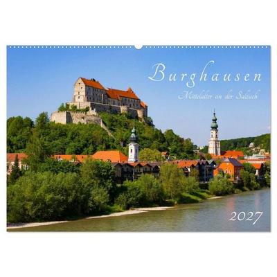 Burghausen - Mittelalter an der Salzach (Wandkalender 2027 DIN A2 quer), CALVENDO Monatskalender