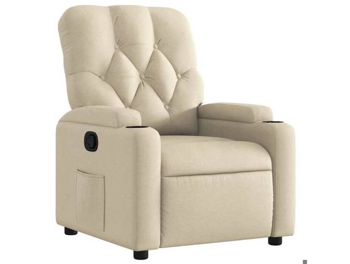 MGH@ Chaise inclinable - Fauteuil salon avec accoudoirs - Crème Tissu LV2825