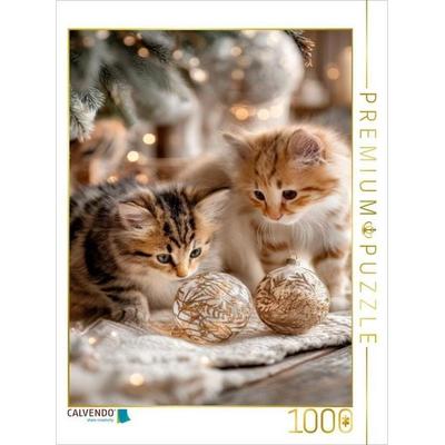 CALVENDO Puzzle Katzenbabys entdecken Weihnachten | 1000 Teile Lege-Größe 64x48cm Foto-Puzzle für glückliche Stunden, von , Calvendo Puzzle