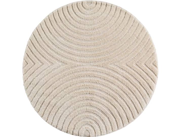 Tapis à reliefs géométriques crème-rond d200 cm
