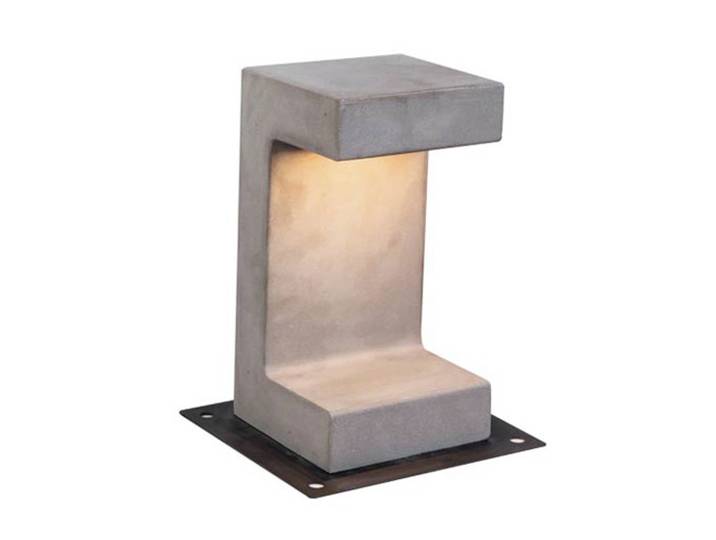 Zambelis LED Sockelleuchte E191, alu / grau / zink, Beton, Modern, LED Außenleuchte