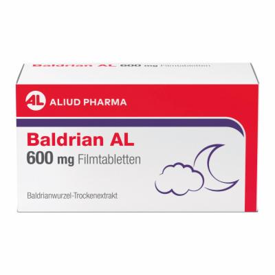 ALIUD Pharma GmbH BALDRIAN AL 600 mg Filmtabletten bei leichter Nervosität und Schlafstörungen 60 St 19645917