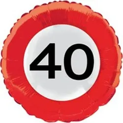40. Geburtstag Verkehrsschild Folienballon