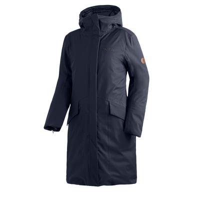 Winterjacke MAIER SPORTS "ALBERTE 2.0", Damen, Gr. 48, blau (dunkelblau), 100% Polyester, Jacken Winterjacke, Damen Mantel, atmungsaktiver Wintermantel mit Kapuze, wasserdicht
